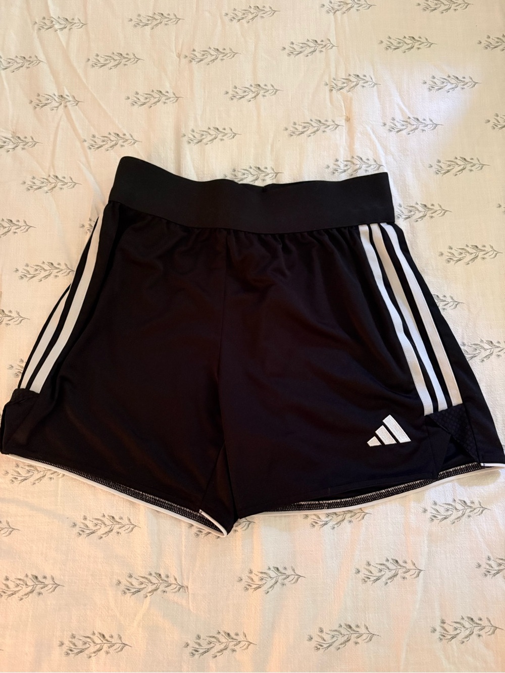 adidas Black Shorts with White Three-Stripe Accents